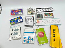 Lot of 12 Large Classroom Literacy Center Flash Card Sight Words Phonics Tracing