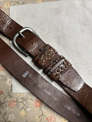Levis Ledergürtel Nieten braun 95 38 Y2K Studded Belt Vintage