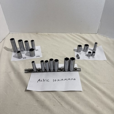 #ad SNAP ON socket Lot Of 19 Metric And Standard $160.00
