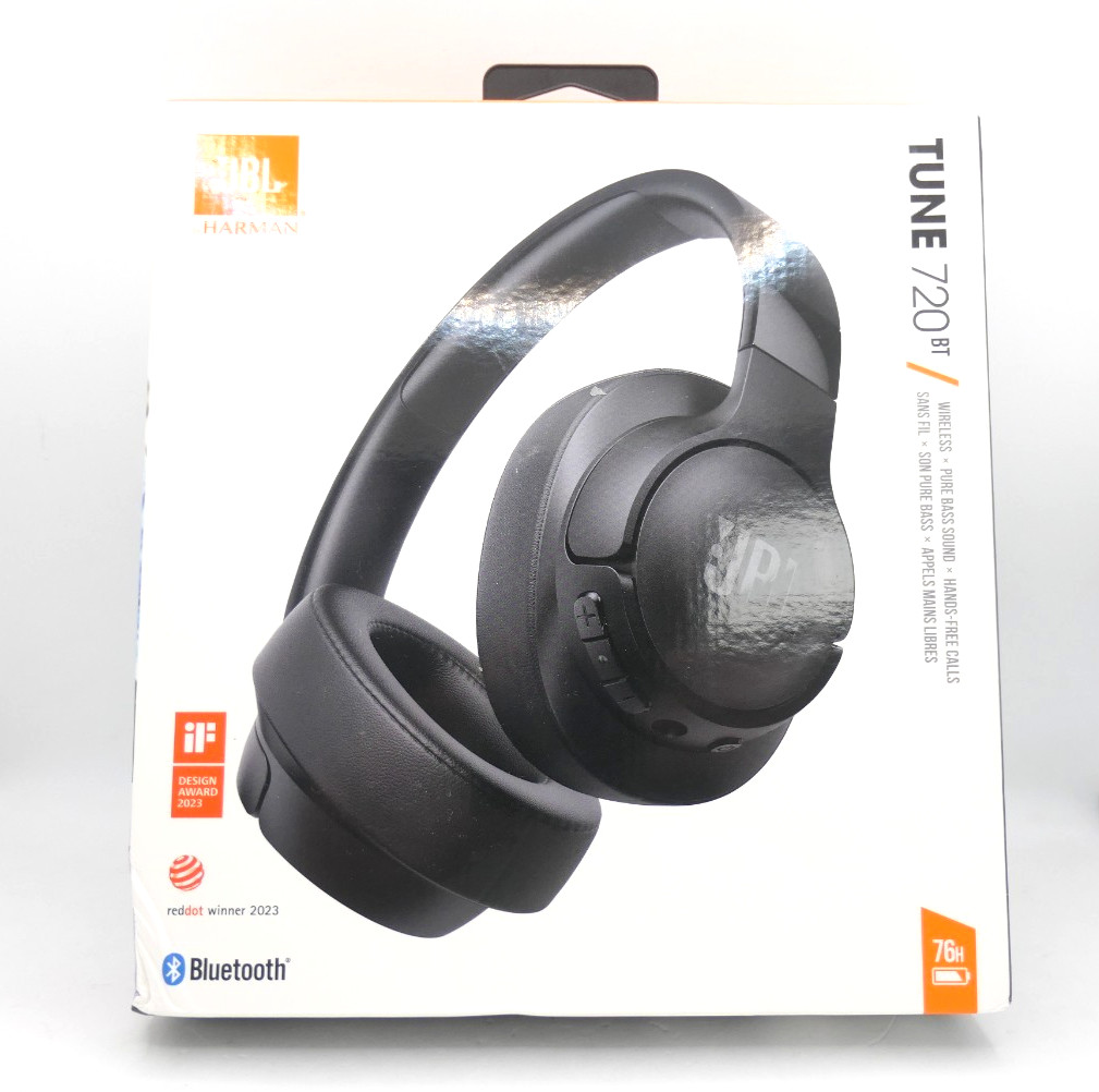 JBL Tune 720BT  Wireless headphones -Bluetooth EQ JBL App & 76hr Battery - Black