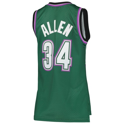 Women's Mitchell & Ness Ray Allen Green Milwaukee Bucks 1996/97 Hardwood - Picture 3 of 3