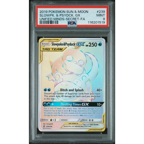 Slowpoke & Psyduck-GX graded PSA 9 for sale on eBay
