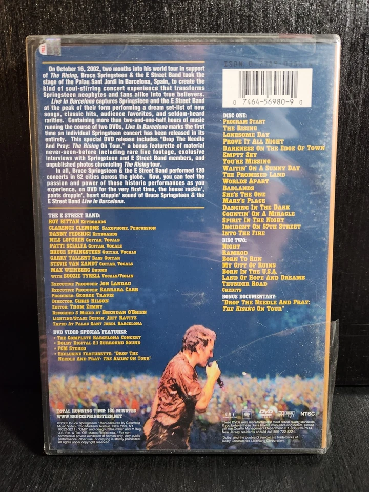 BRUCE SPRINGSTEEN & THE E STREET BAND LIVE IN BARCELONA DVD 2 DISC SET NEW SEALD - Image 2 of 3