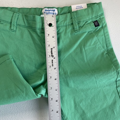 Mayoral Boys Chino Shorts Adjustable Waist Mint Color Size 5 Kids Preppy - Picture 8 of 10