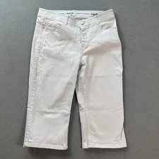 Rafaella Jeans Cropped Womens 12 White Weekend High Rise Straight Leg Denim