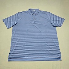 Peter Millar Summer Comfort Polo Shirt XXL Men Blue/Lavander Striped Pullover