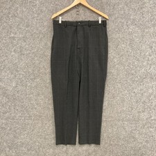 Uniqlo Pants Mens Size Medium W30-33 Grey Check Straight Stretch Waist 18930