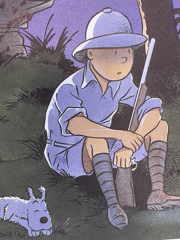 Sérigraphie Tintin – Pascal Somon – numérotée et signée 41/150 - 80x60 cm - Photo 2/4