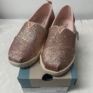 TOMS Girls' Alpargata Shoes Girl's - YOUTH Size 2 Rose Gold Cosmic Glitter