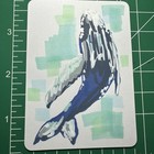ACEO Original Art Card, Mini Mixed Media Painting of a Whale — photo 2