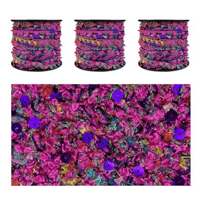 Artisanal Yarn Collection Multifiber Fancy Yarn with Purple Sequins for Knitt...
