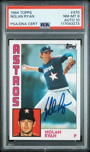 1984 Topps #470 Nolan Ryan signed auto card PSA DNA 8 10