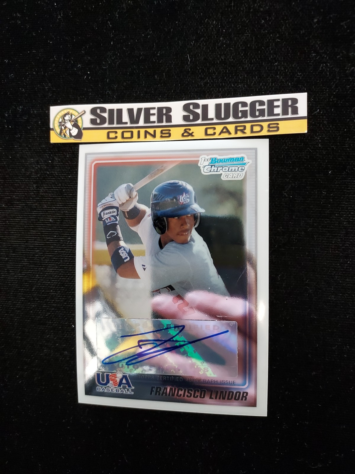 2010 Francisco Lindor 1st Bowman Chrome Auto #USA-FL USA Indians New York Mets