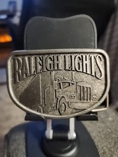 Belt Buckle Vintage Raleigh Lights Trucker 1980 Tobacco Cigarettes Bronze look