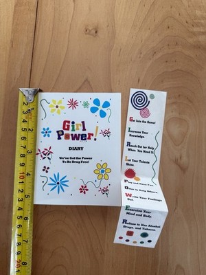 Spice Girls Girl Power Y2K 90s Aesthetic mini Diary Journal & Bookmark Drug free