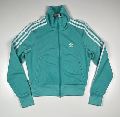 Adidas Damen Firebird Trainingsjacke XS hellgrün weiß Sport Top