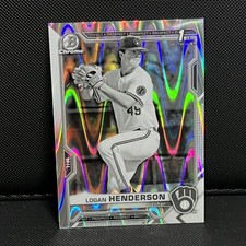 LOGAN HENDERSON 2021 Bowman Chrome Black White B&W RayWave Refractor 1st BDC-114