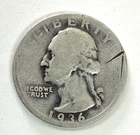 1936-S Washington Quarter - Free Shipping