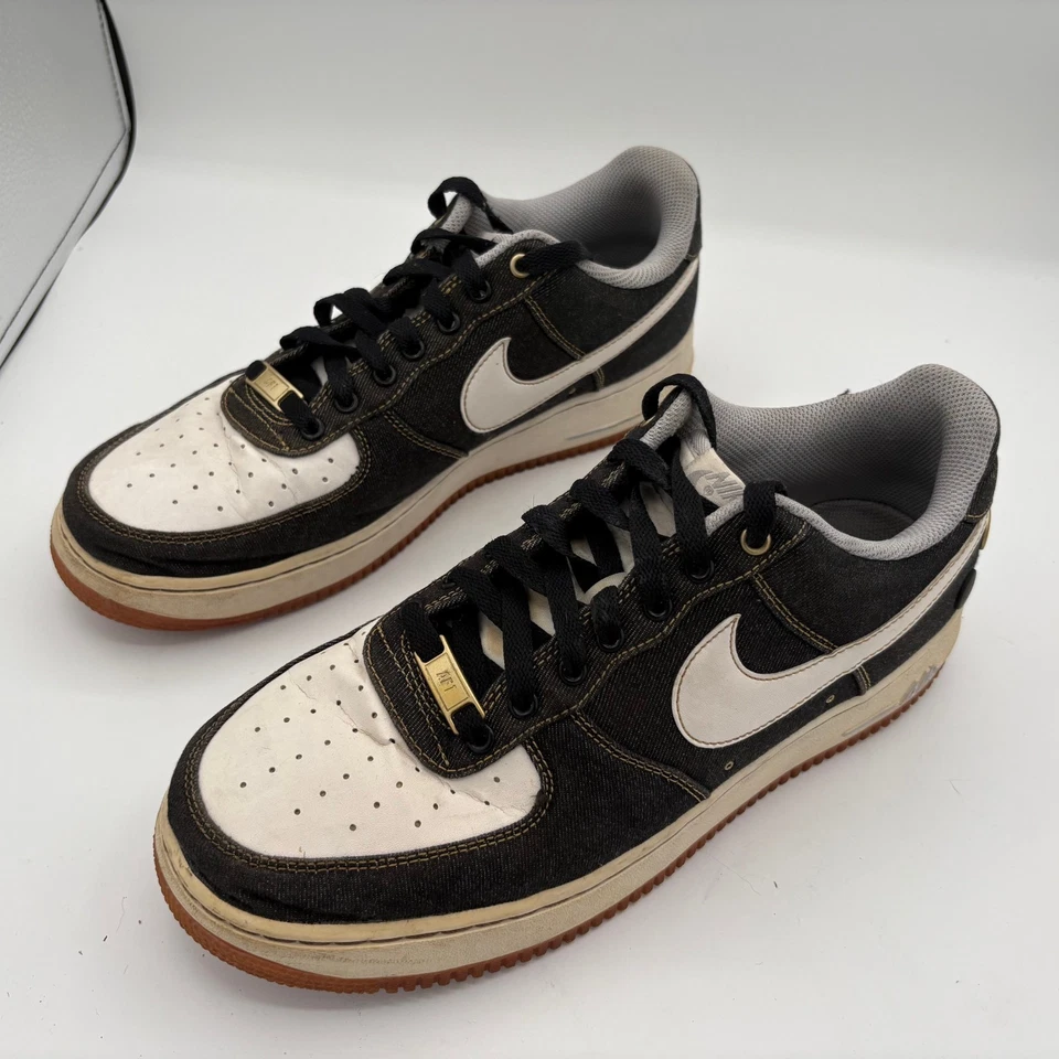 Size 10 - Nike Air Force 1 '07 Low Black Denim Limited Edition - Image 3 of 4
