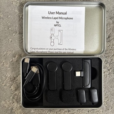 NPTCL Wireless Lavalier Lapel Mini Microphone for Lighting Port iPhone iPad 