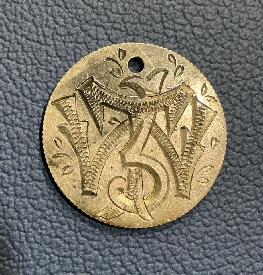 Ficha de amor 1891 - Grabada elegante - Hermoso anverso sin circular - Gran hallazgo Foto 3 de 3