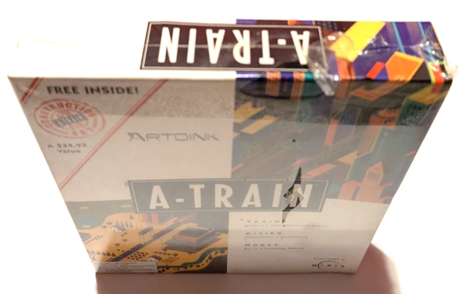 Vintage A-Train Maxis Big Box IBM PC 3.5 Disk Computer Game (Brand New & Sealed) - Image 4 of 4