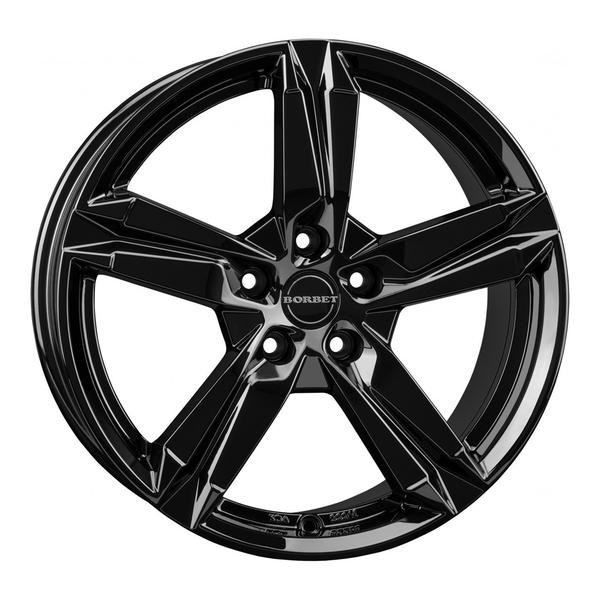 1X Borbet Design T10 Black Glossy 8.0Jx18 5X114.3 ET40-image