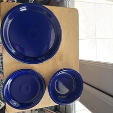 Homer Laughlin Fiesta Ware 3 Piece Place Setting Twilight Blue