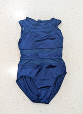 CHRISTMAS BLUE Balera Gymnastics Ballet Dance Leotard Child Medium Mesh Zip Up