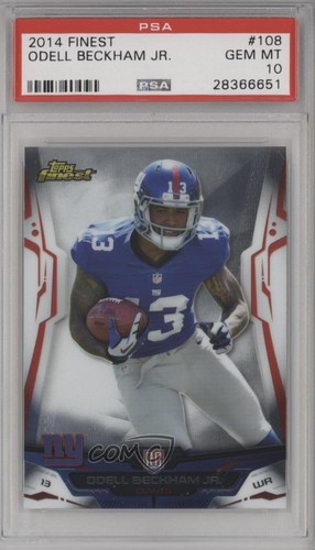 2014 Topps Finest Odell Beckham Jr #108 PSA 10 GEM MT Rookie RC 0a1 | eBay