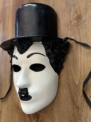D Losantos vintage mask CHARLIE CHAPLIN paper mache ART signed