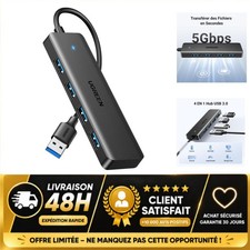 UGREEN Hub USB 3.0 4 Ports Ultra Fin 15 cm Multiport PC Mac