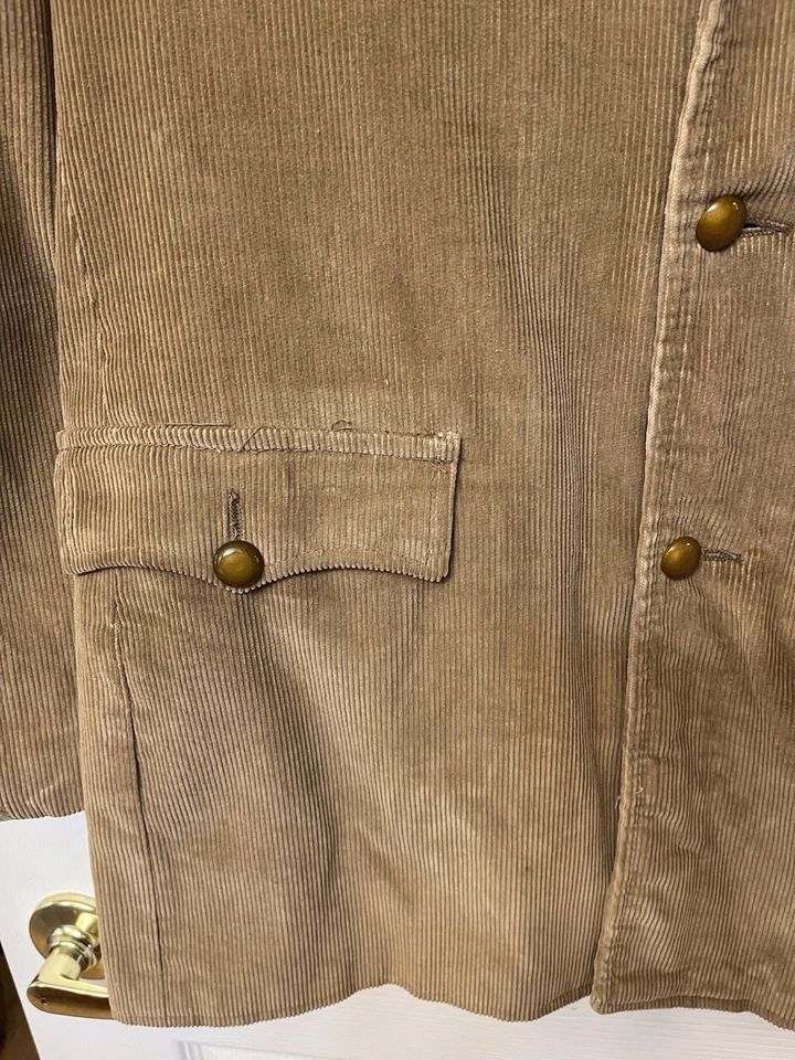 Vintage Pioneer Wear Corduroy Western Blazer Jacket Mens 40L Made in USA Tan - Image 4 of 4