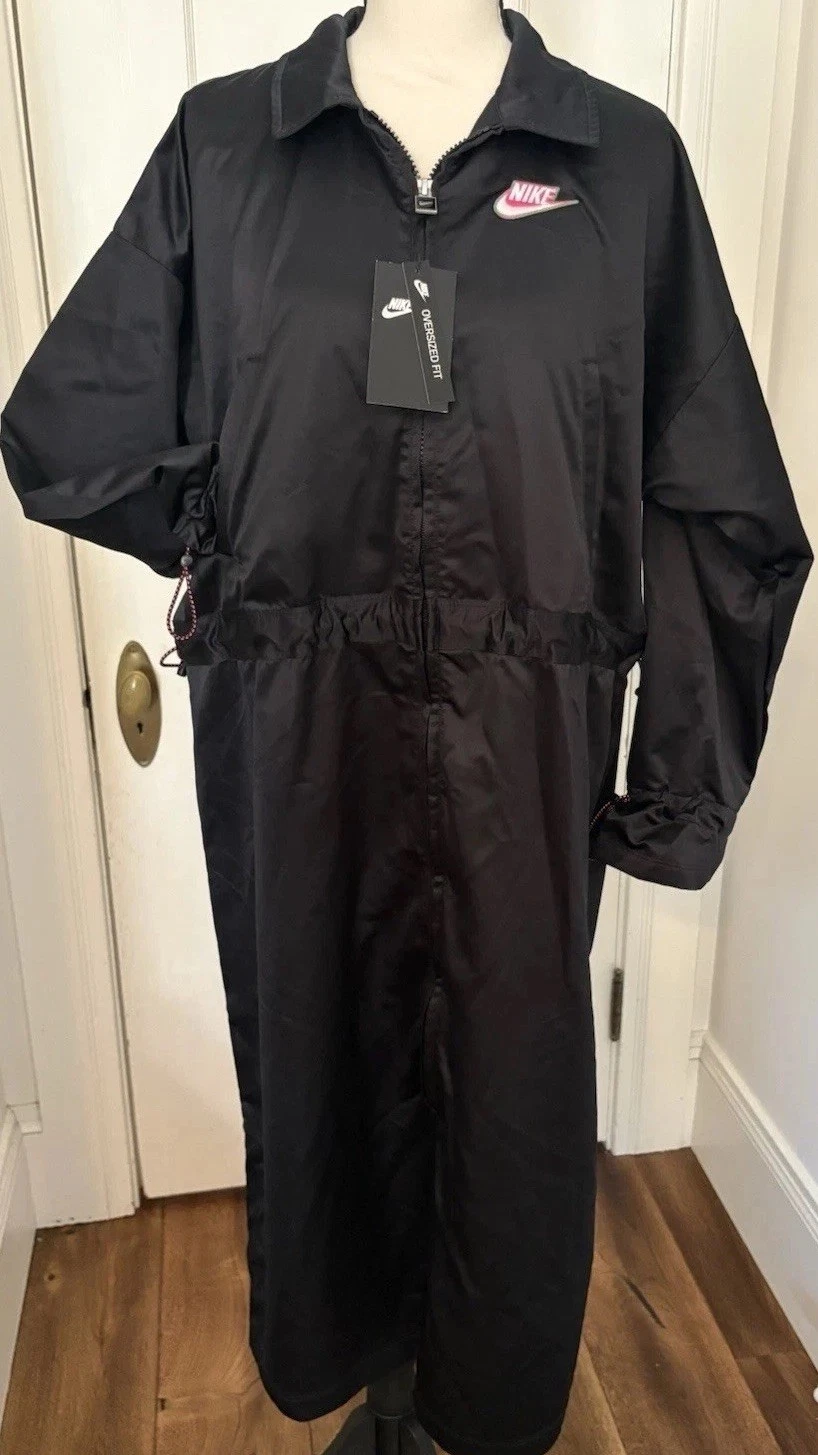 Nike Icon Clash Black Satin Jacket Womens XS Harajuku Sukeban Rebel Streetwear - product detail image 2