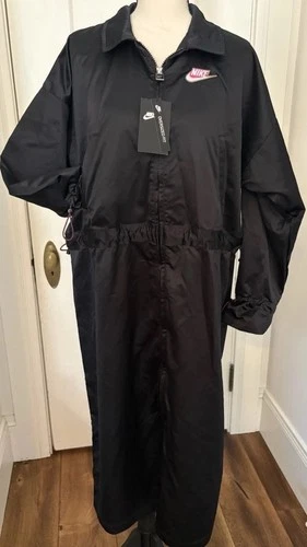 Nike Icon Clash Black Satin Jacket Womens XS Harajuku Sukeban Rebel Streetwear image 2