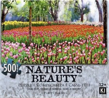 Natures Beauty Spring Tulips Landscape Scenery 500 Piece Jigsaw Puzzle Summer