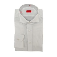 790 ISAIA "Mix" Comfort Project White Dress Shirt Fine Stretch Cotton 1S