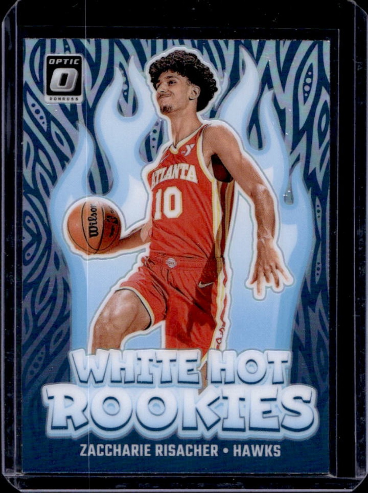 2024-25 Donruss Optic Zaccharie Risacher White Hot Rookies Holo RC #4 Hawks