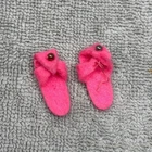 New ListingVintage Barbie Pink Felt Doll Slippers Hot Pink Miniature Shoes Pair