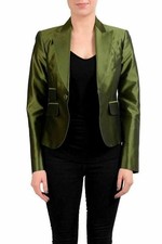 Dsquared2 100 Silk Green One Button Women's Blazer US XS IT 38