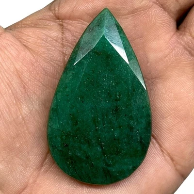 201 Cts Natural Brazilian Emerald Stunning Green Pendant Size Pear Cut Gemstone - Image 1 of 4