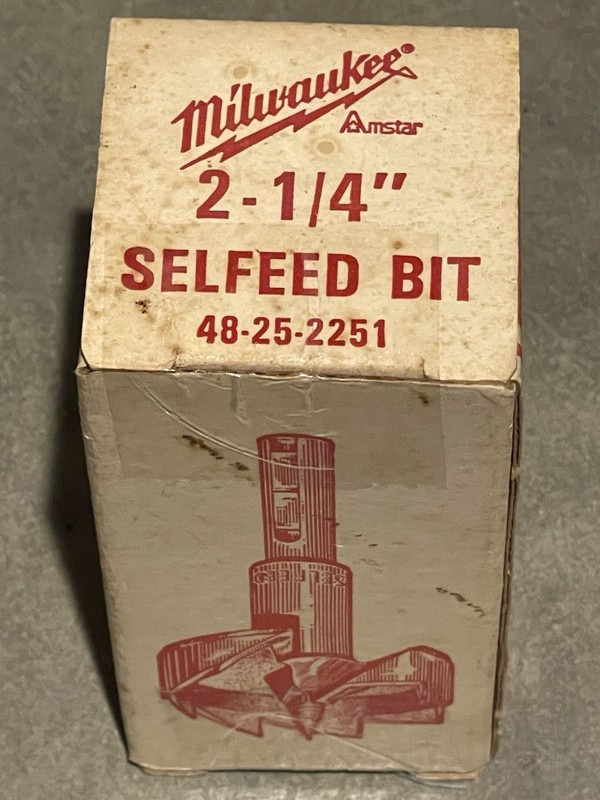 MILWAUKEE Boring Drill Bit 2 1/4 Inch Self Feed,  48-25-2251. Vintage/used