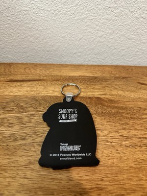 Snoopy's Surf Shop Charlie Brown Keychain Peanuts Wipe Out Black