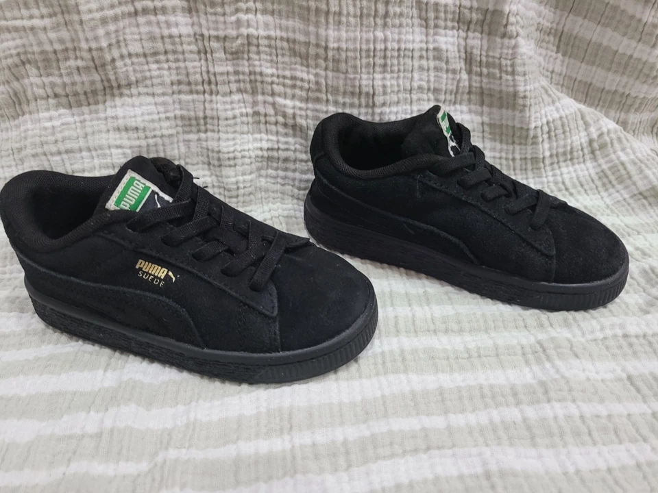 Puma Suede Mono Triplex Child Toddler Boys Size 9C Black Sneakers - Image 4 of 4