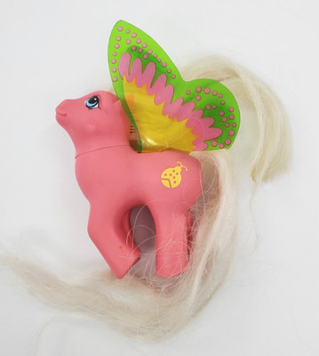 1988 My Little Pony BABY LADY FLUTTER  Pink & Green Butterfly Wings  Vintage