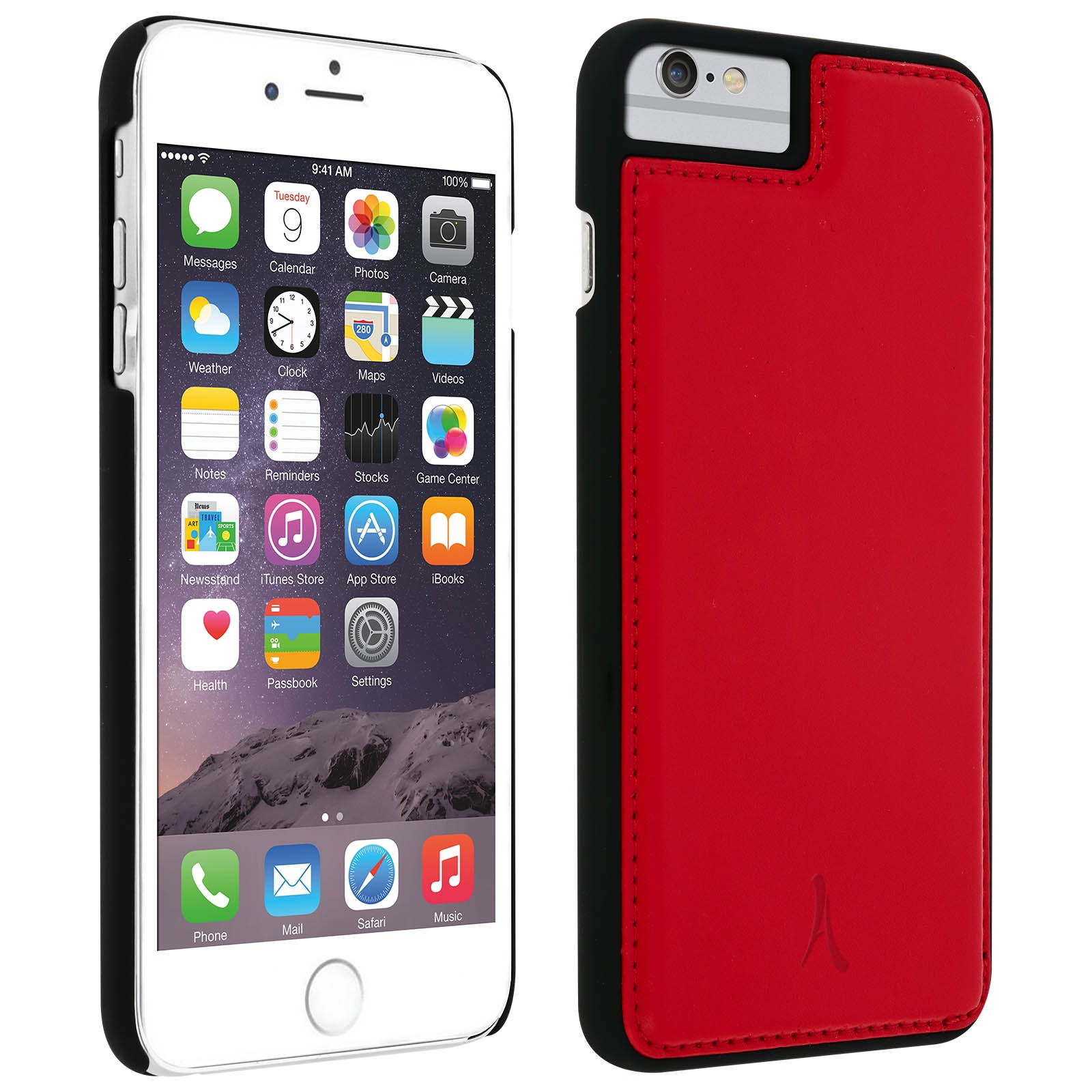 Coque iPhone 8 Plus rouge antichoc en cuir véritable Akashi