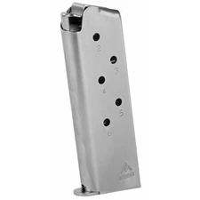 Mecgar 6 Rounds 45 ACP Pistol Magazine For 1911 Officer Nickel Finish MGCO4506N