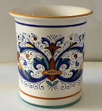 Ceramica Nova Deruta Hand Painted Ceramic Utensil Holder Planter Made in Italy