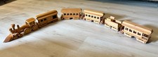 Vintage Handcrafted Wooden Train Set, 6 Pieces, App. 60" Long, 5" Tall