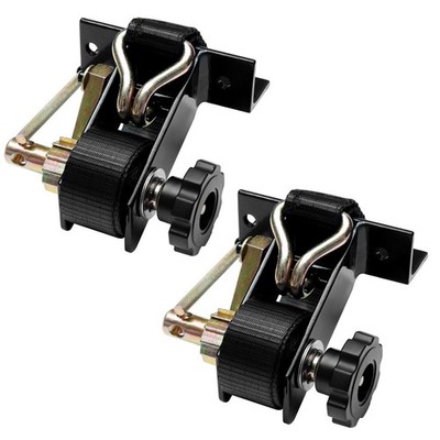 Ladder Rack Ratchet Straps with J-Hook (4PCS), 2'' Black Round Tube Mount, 1.5''